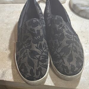Michael Kors Black Crystal-Embellished Slip-On Mules